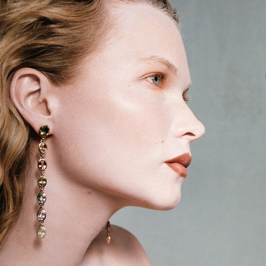 DRIP EARRINGS - MULTI TOURMALINE