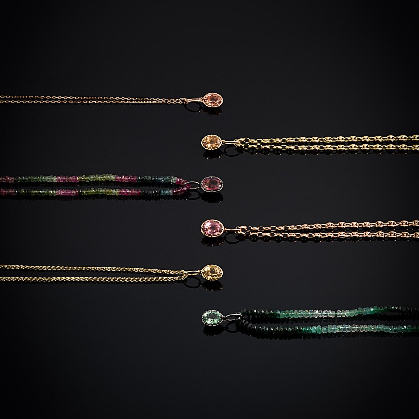 LARGE 8-PRONG CHARM - DARK PINK TOURMALINE