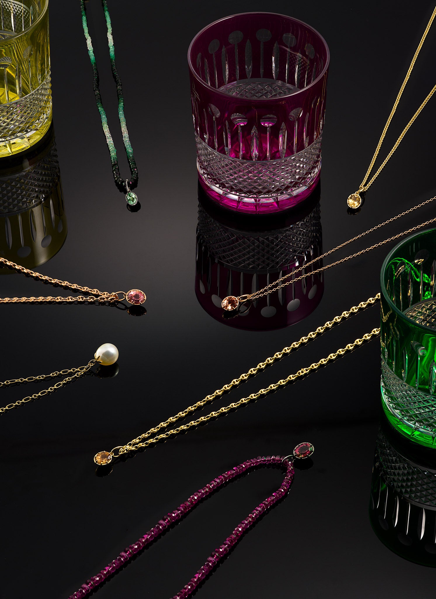 LARGE 8-PRONG CHARM - DARK PINK TOURMALINE