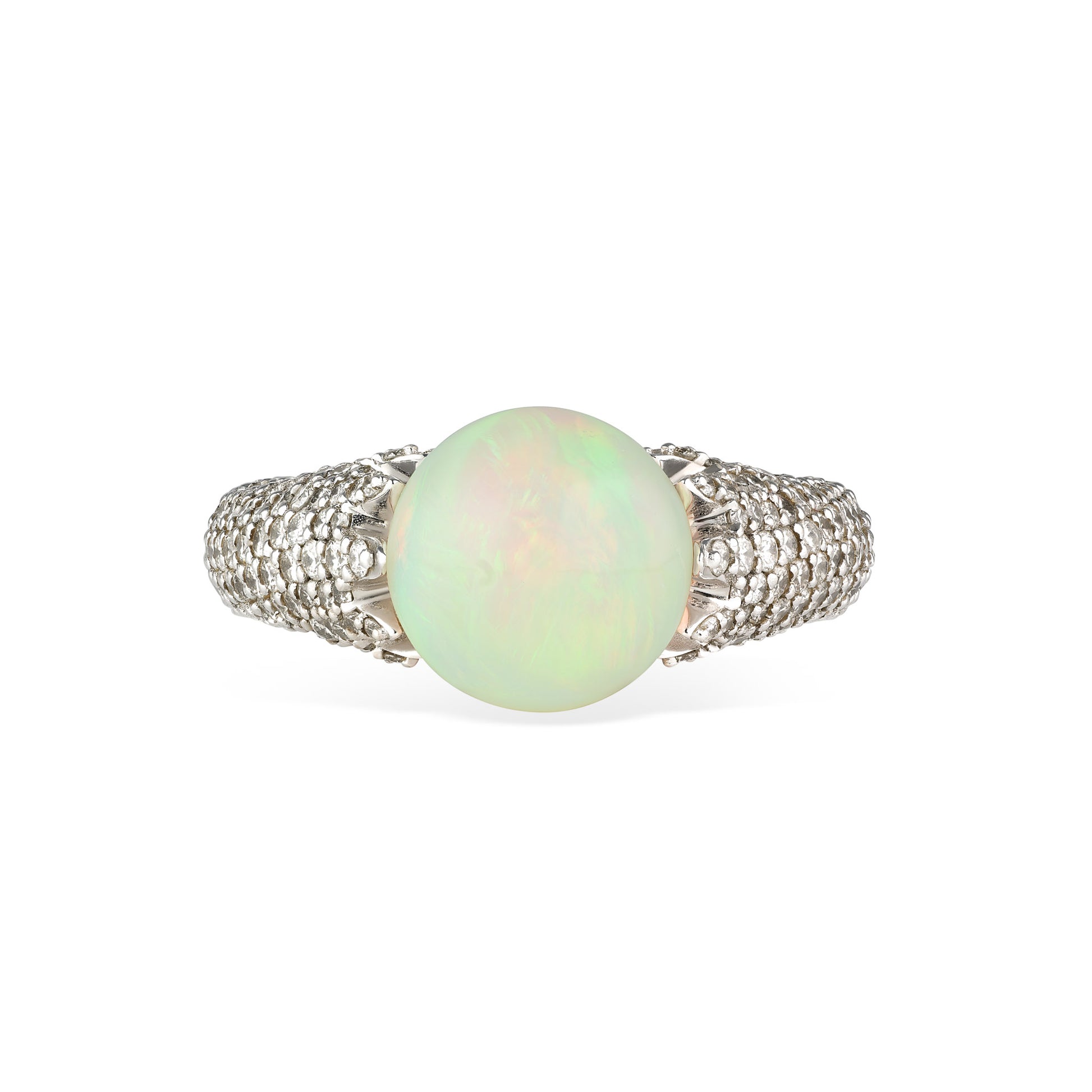 ORB RING - ETHIOPIAN OPAL & DIAMOND