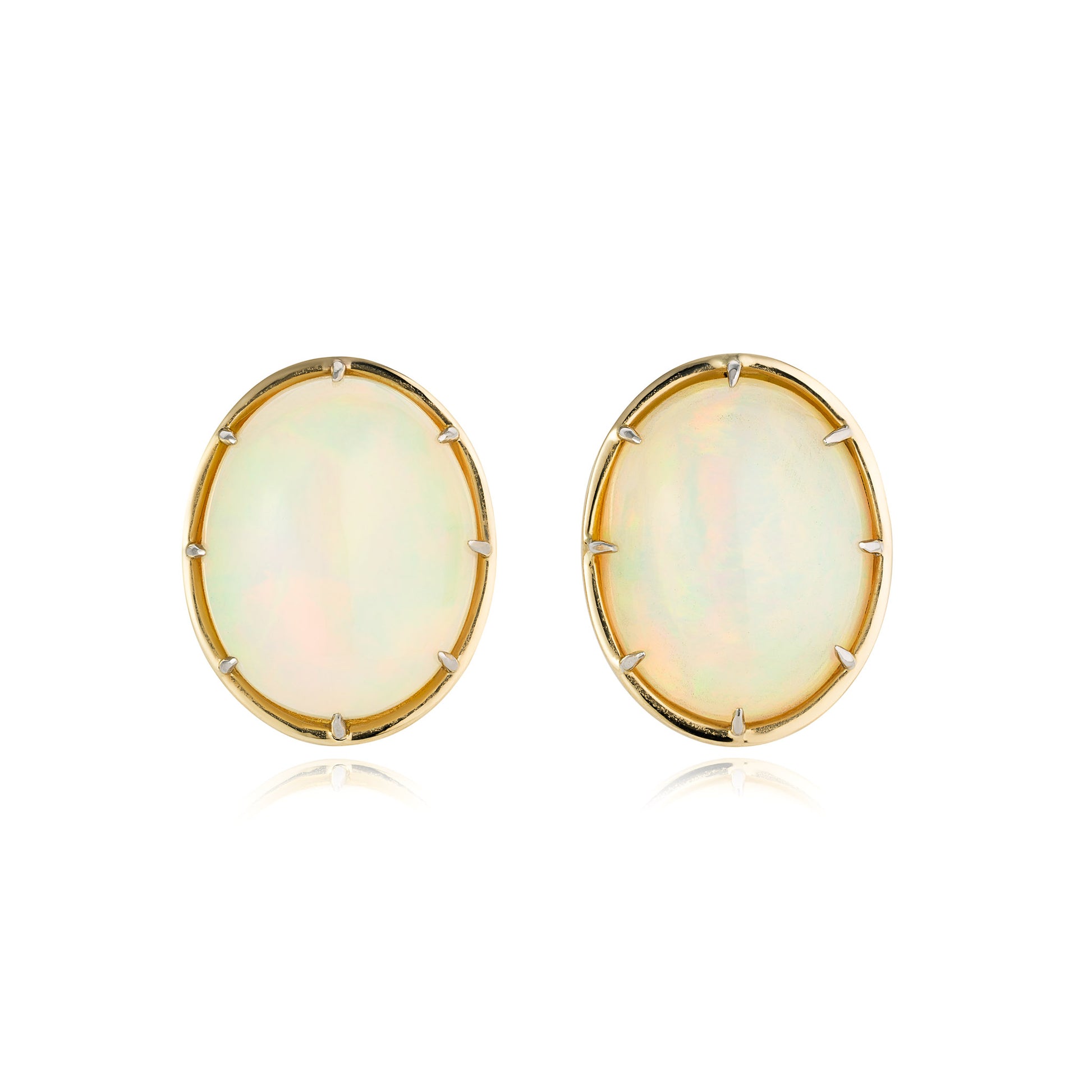 OPAL 8-PRONG STUD EARRINGS