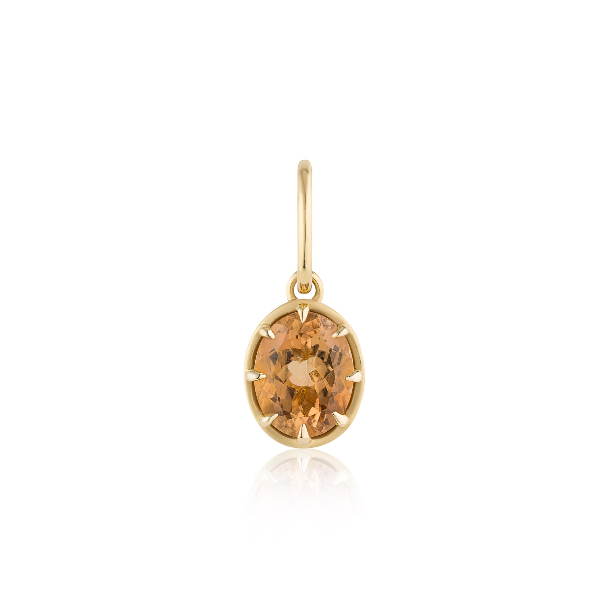SMALL 8-PRONG CHARM - GOLDEN TOURMALINE