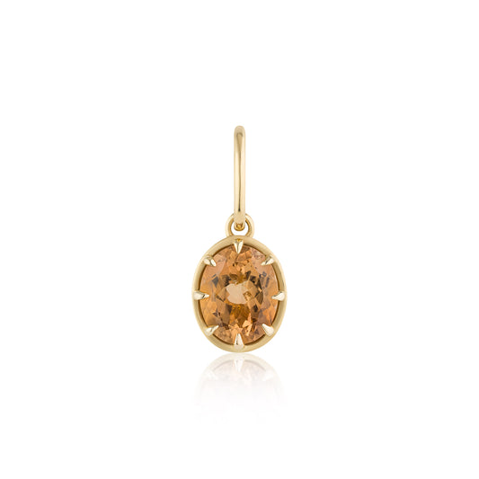 SMALL 8-PRONG CHARM - GOLDEN TOURMALINE