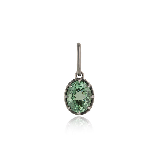 SMALL 8-PRONG CHARM - GREEN TOURMALINE
