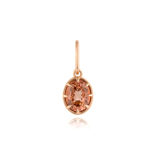 SMALL 8-PRONG CHARM -PEACH TOURMALINE