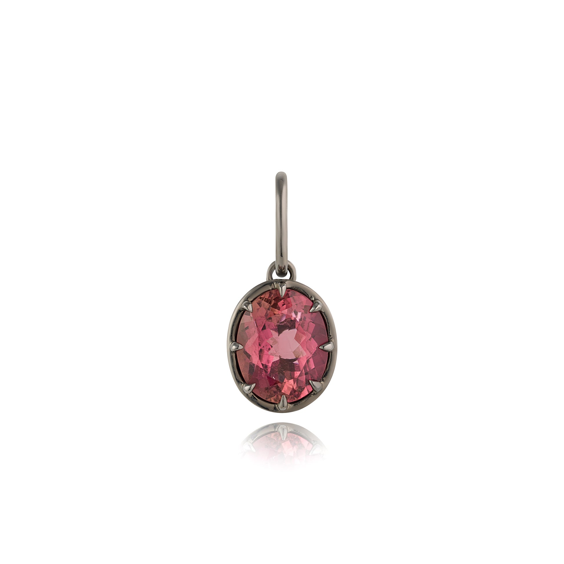 LARGE 8-PRONG CHARM - DARK PINK TOURMALINE