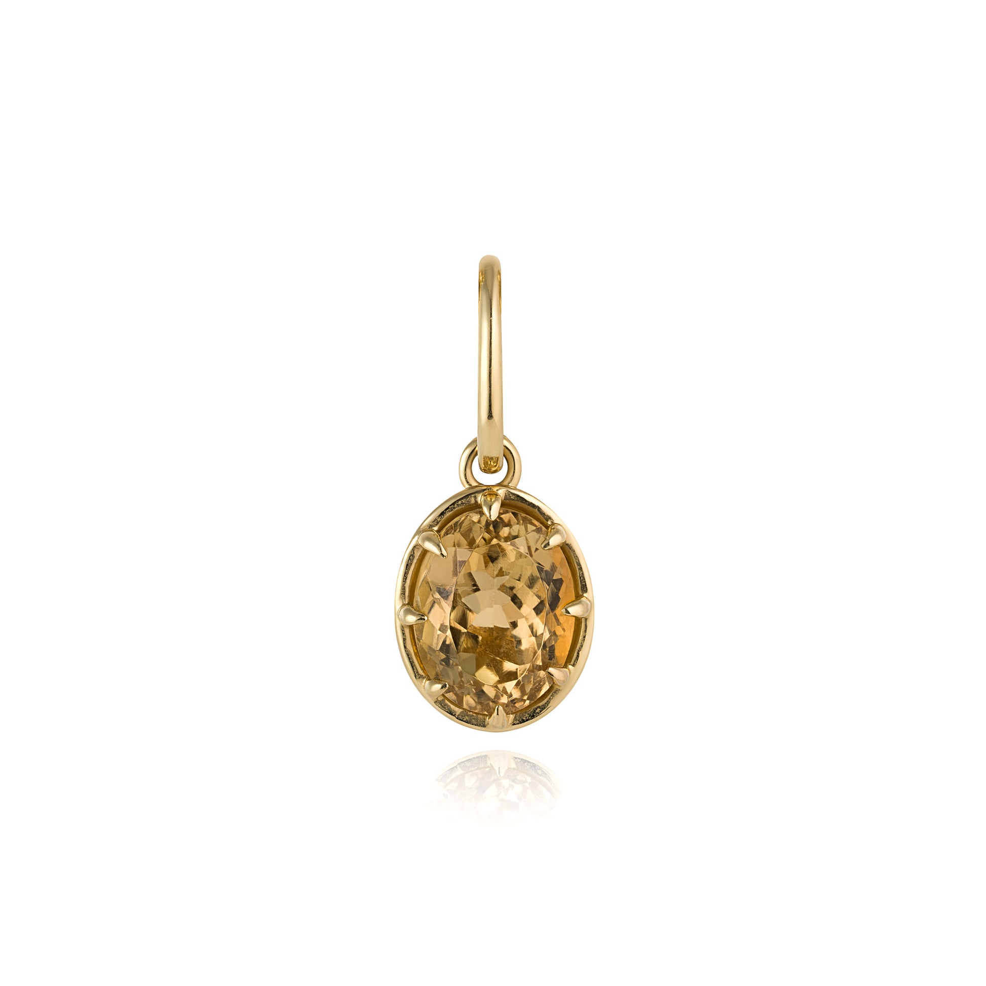 SMALL 8-PRONG CHARM - CANARY YELLOW TOURMALINE