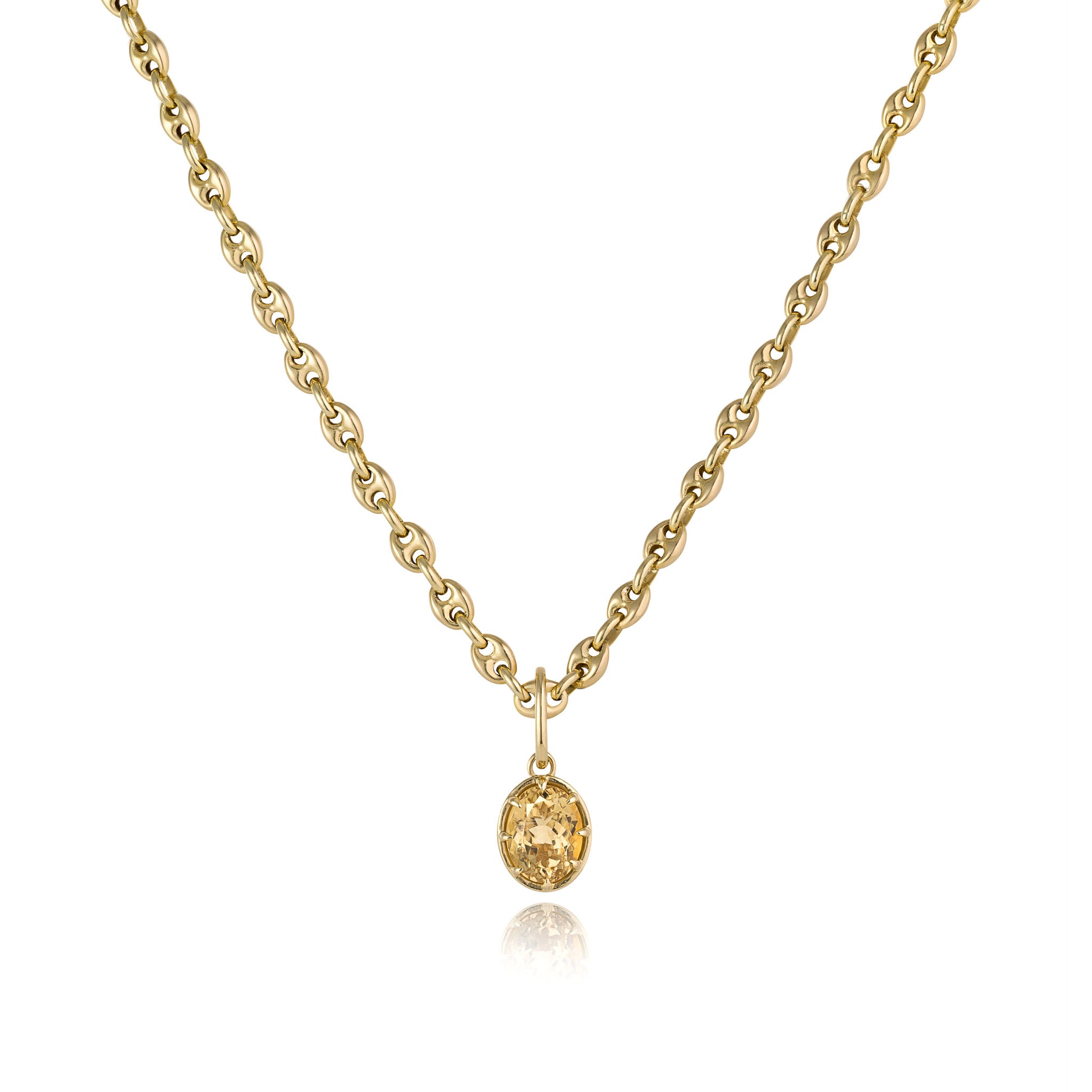 SMALL 8-PRONG CHARM - CANARY YELLOW TOURMALINE