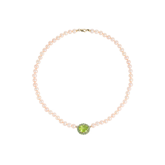 HALO NECKLACE - PERIDOT & TOURMALINE